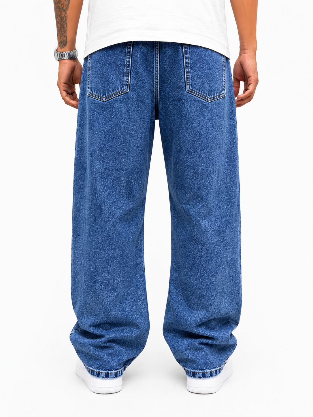 Jean Baggy Azul Stone Destroyed