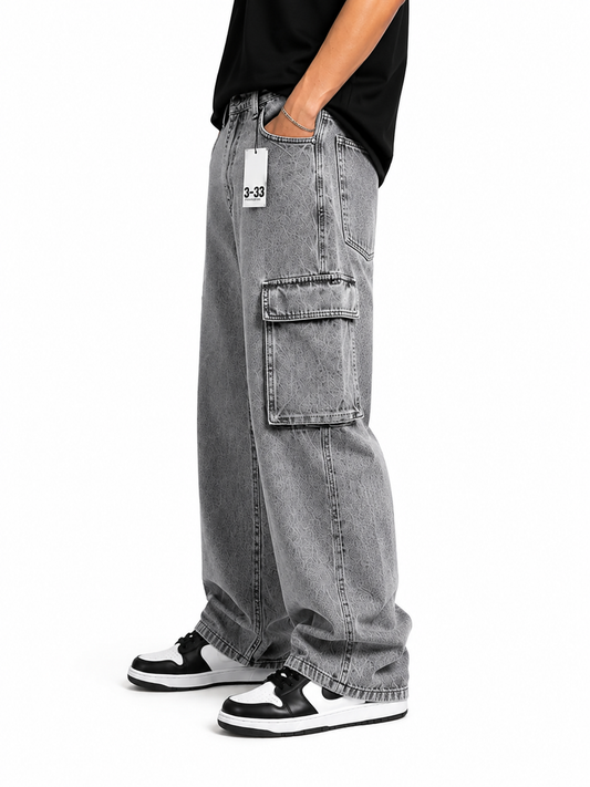 Jean Cargo Gris Medio