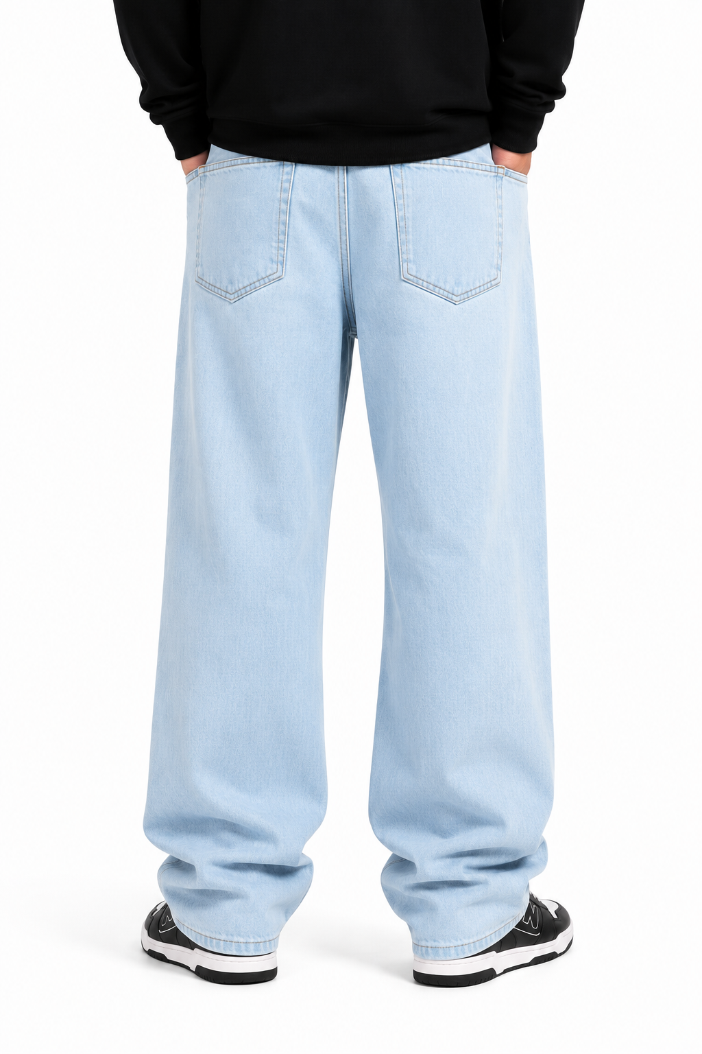Jean Baggy Azul Claro Bleach