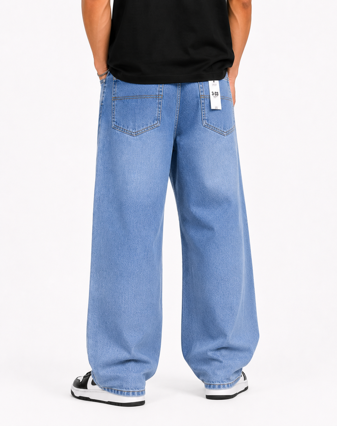 Jean Baggy Azul Medio con Botones Expuestos