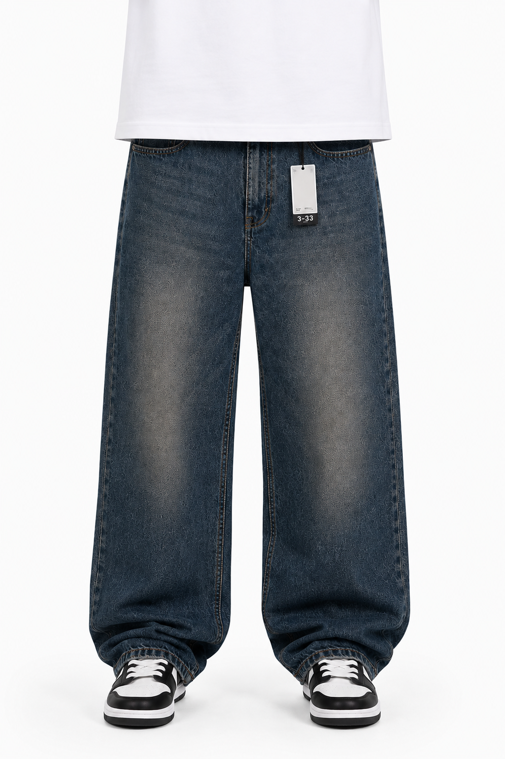 Jean Baggy Azul Oscuro Bolsillos con Solapa