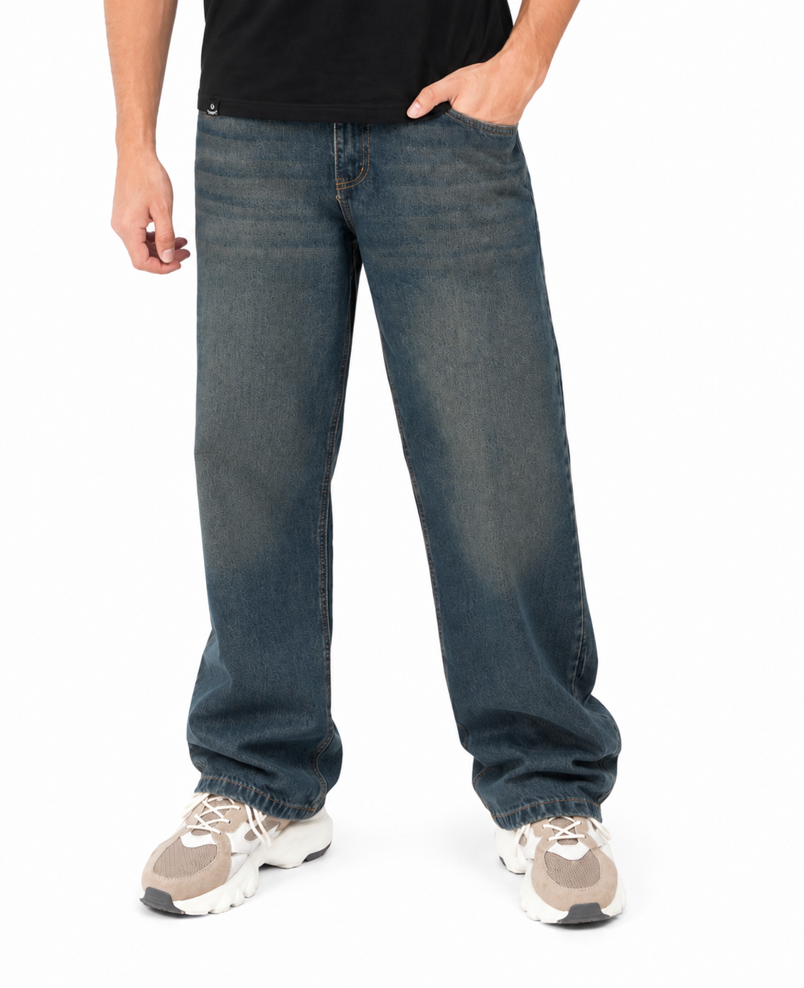 Jean Baggy Azul Oscuro Dirty Wash