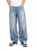 Jean Baggy Azul Claro Flecos X