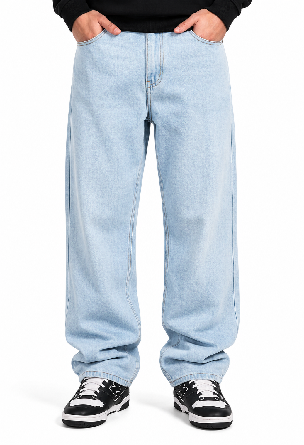 Jean Baggy Azul Claro Bleach