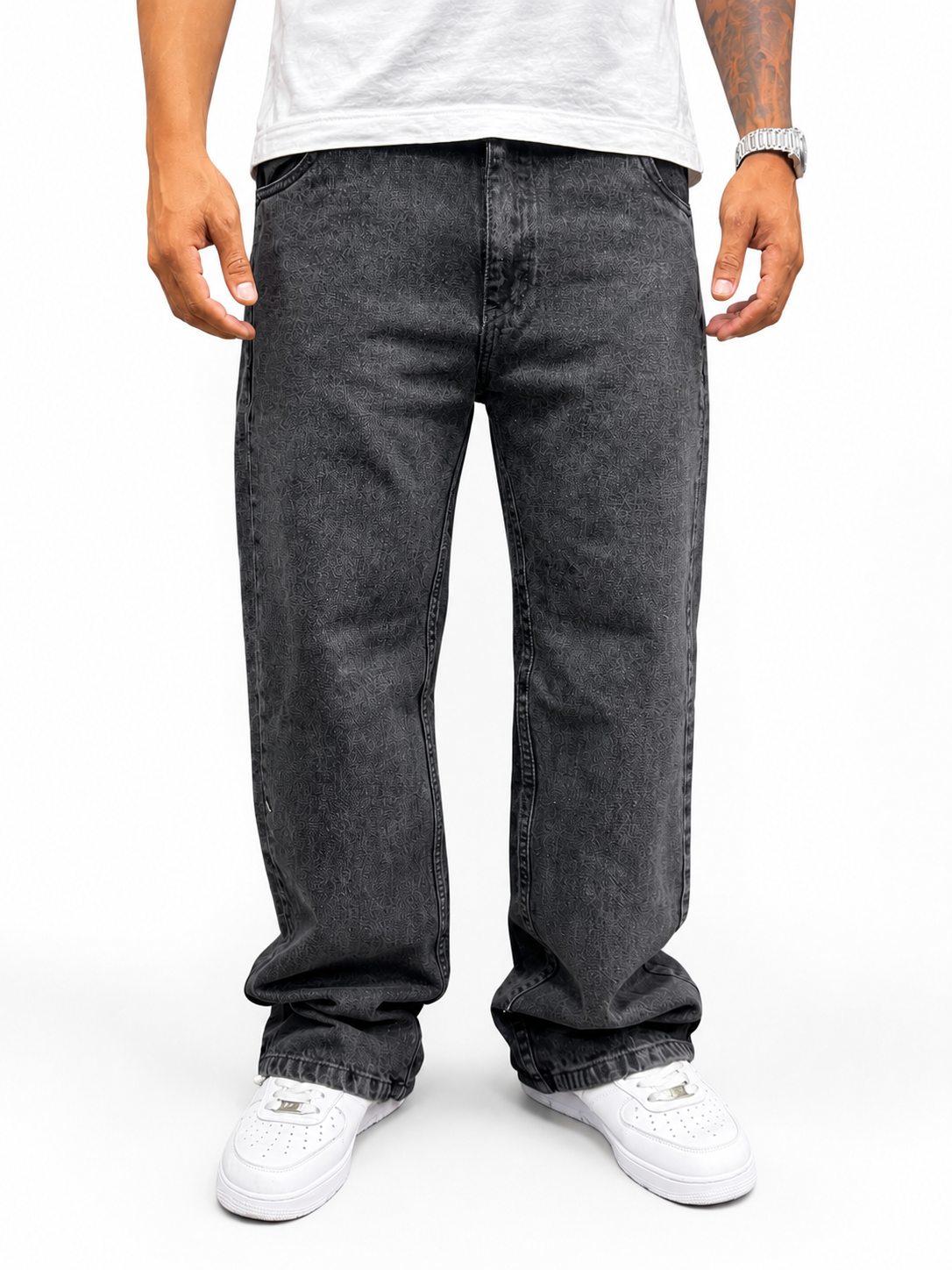 Jean Baggy Oversize Gris Oscuro