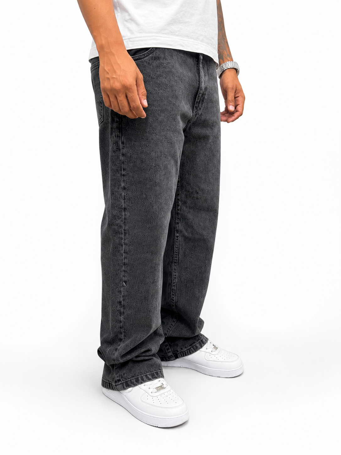 Jean Baggy Oversize Gris Oscuro