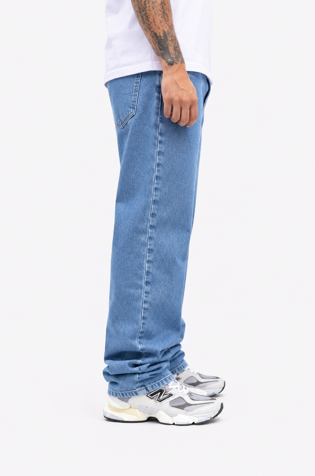 Jean Oversize Rígido Fros Azul Claro