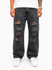 Jean Baggy Gris Oscuro Destroyed