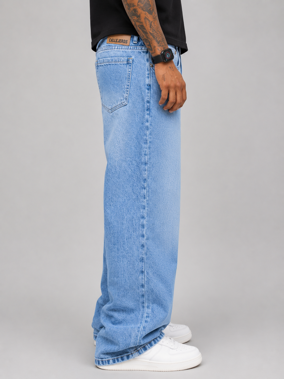 Jean Baggy Oversize Azul Claro Desgastado
