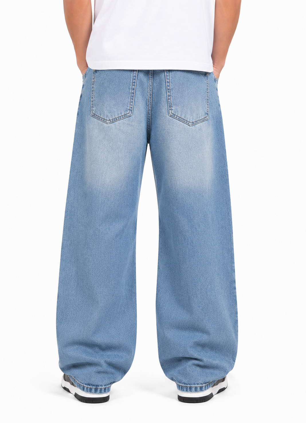 Jean Baggy Azul Claro Flecos X