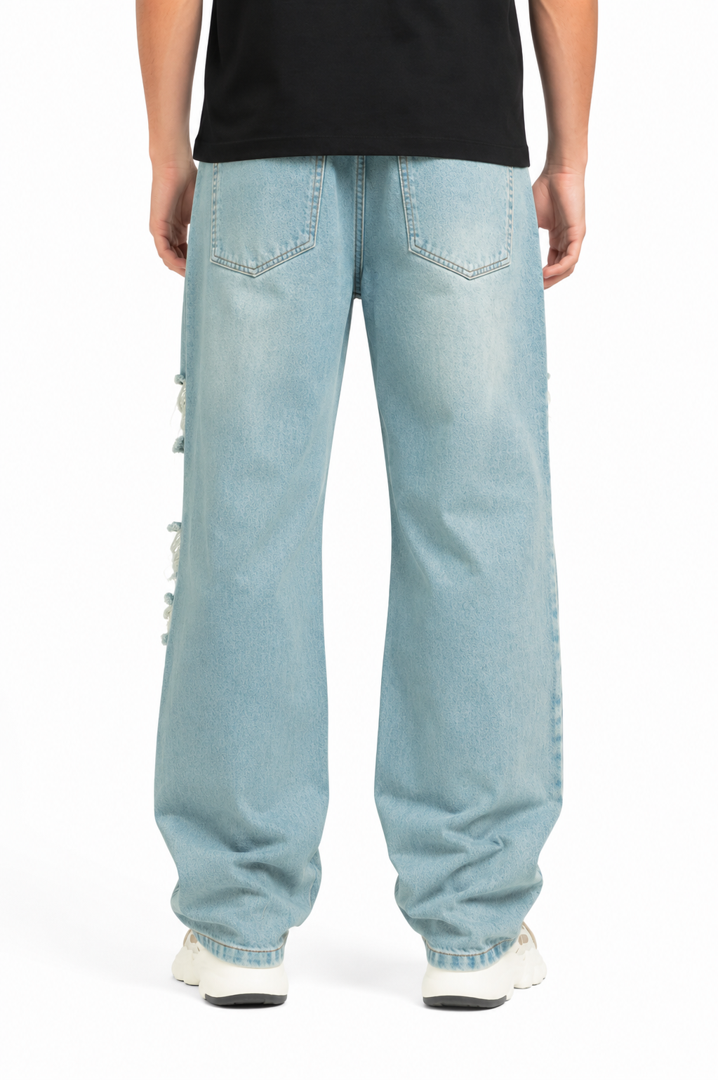 Jean Baggy Verde Jaspe Destroyed