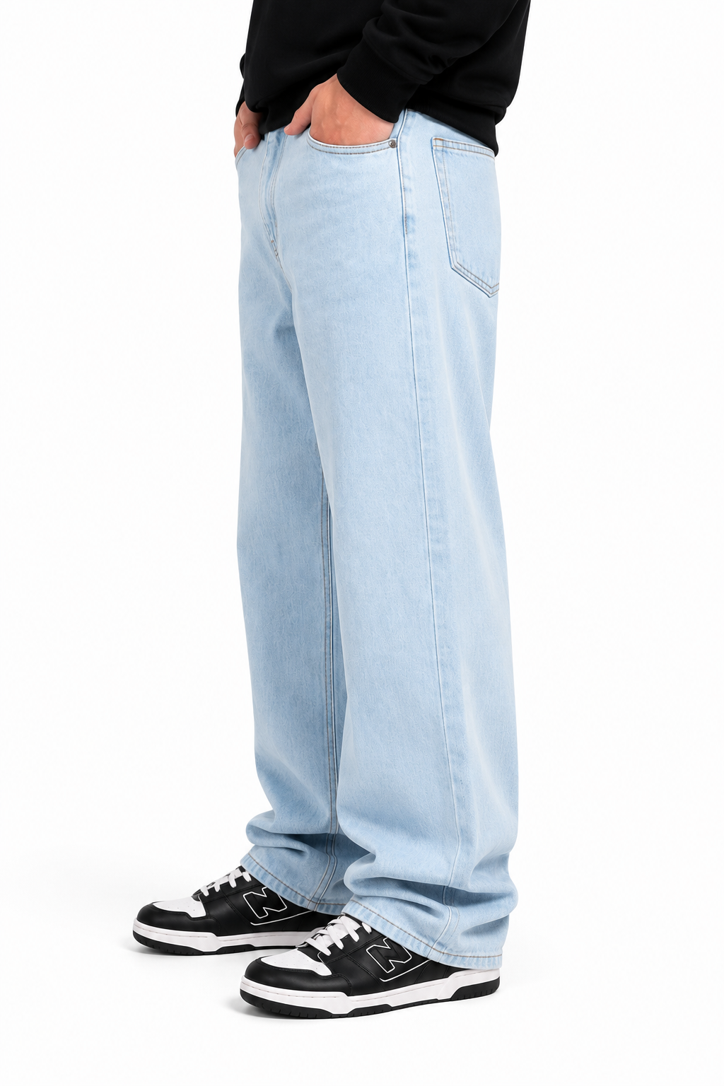Jean Baggy Azul Claro Bleach